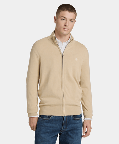 Suéter de algodón con cierre completo Johns River para Hombre, Beige