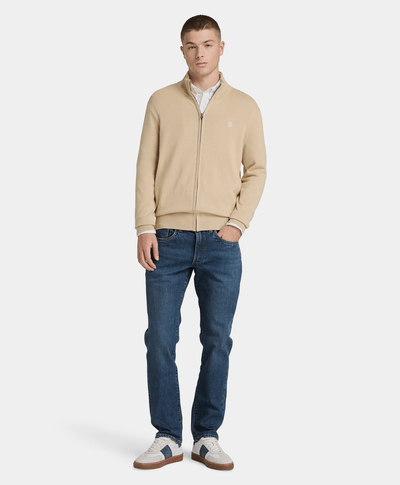 Suéter de algodón con cierre completo Johns River para Hombre, Beige