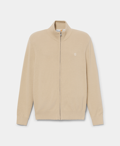 Suéter de algodón con cierre completo Johns River para Hombre, Beige