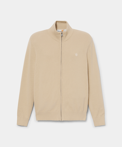 Suéter de algodón con cierre completo Johns River para Hombre, Beige