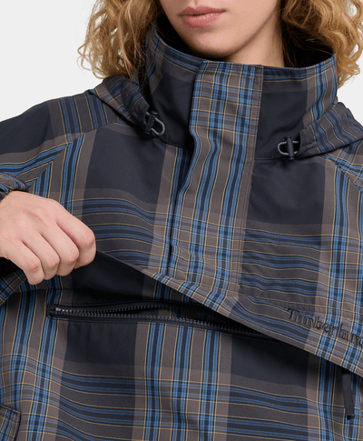 Anorak a cuadros con repelente al agua duradero, Azul