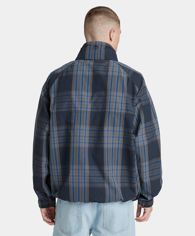 Anorak a cuadros con repelente al agua duradero, Azul