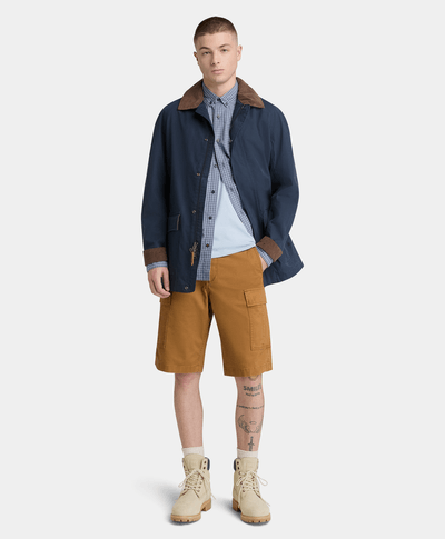 Camisa de popelín a cuadros micro para Hombre, Azul