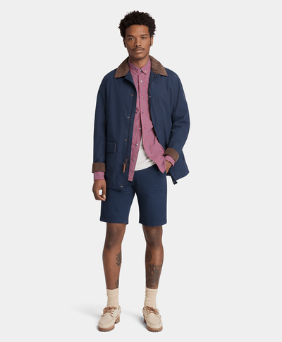 Camisa de popelín a cuadros micro para Hombre, Rojo