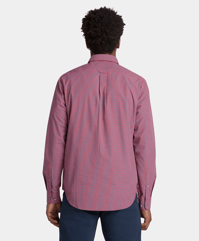 Camisa de popelín a cuadros micro para Hombre, Rojo