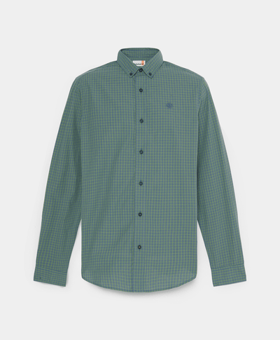 Camisa de popelín a cuadros micro para Hombre, Verde