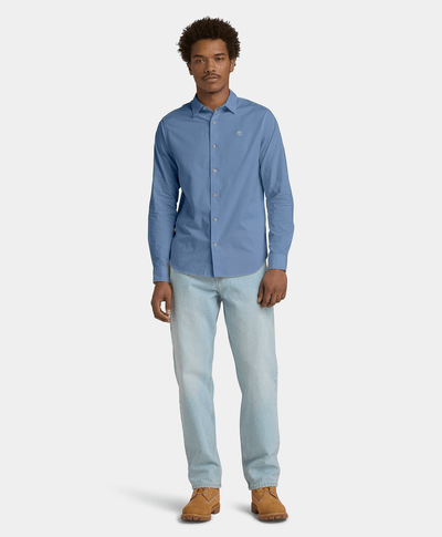 Camisa de sarga para Hombre, Azul