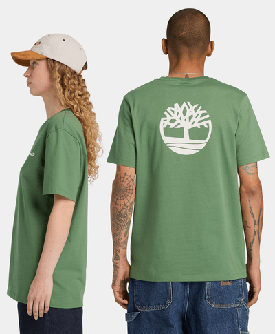Camiseta con Logo Delantero y Trasero, Verde