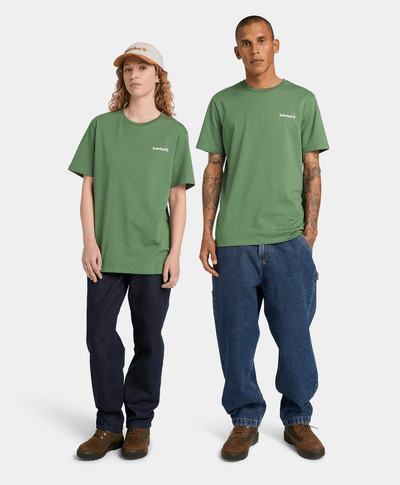 Camiseta con Logo Delantero y Trasero, Verde