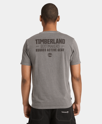 Camiseta de Manga Corta Teñida para Hombre, Negro
