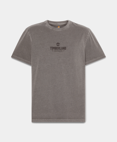 Camiseta de Manga Corta Teñida para Hombre, Negro