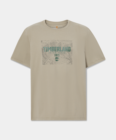 Camiseta de Manga Corta Topographic para Hombre, Beige
