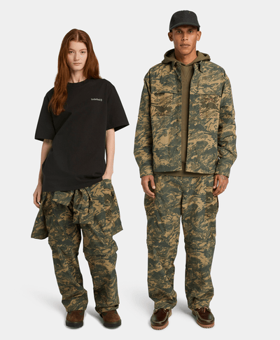 Pantalón convertible de camuflaje, Verde