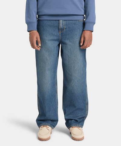 Pantalón de mezclilla bordado Sandown para Hombre, Azul