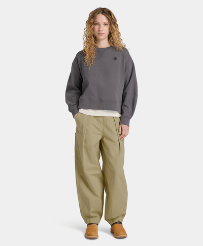 Pantalón utilitario de algodón y lino para Mujer, Verde