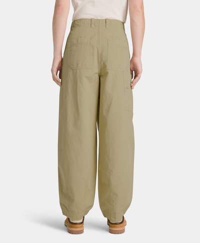 Pantalón utilitario de algodón y lino para Mujer, Verde