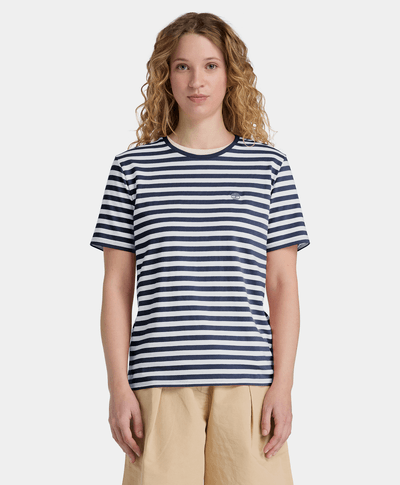 Playera de manga corta a rayas para Mujer, Azul