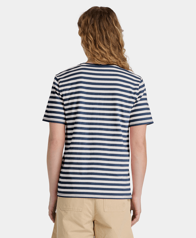 Playera de manga corta a rayas para Mujer, Azul