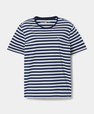 Playera de manga corta a rayas para Mujer, Azul