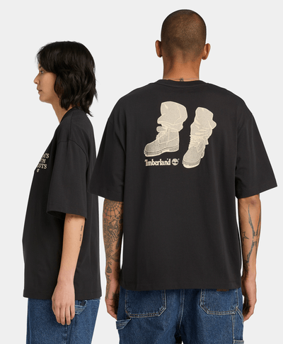 Playera de manga corta con estampado para Hombre, Negro