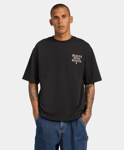 Playera de manga corta con estampado para Hombre, Negro