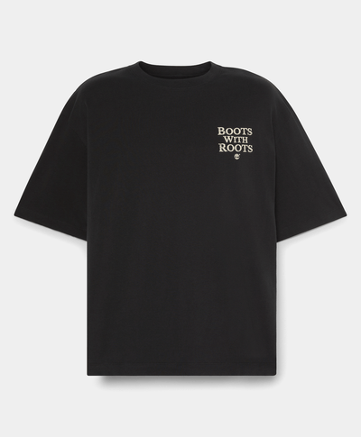 Playera de manga corta con estampado para Hombre, Negro