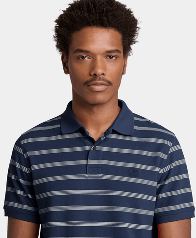 Polo de Manga Corta a Rayas Millers River para Hombre, Azul