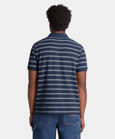 Polo de Manga Corta a Rayas Millers River para Hombre, Azul