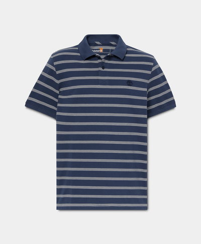 Polo de Manga Corta a Rayas Millers River para Hombre, Azul