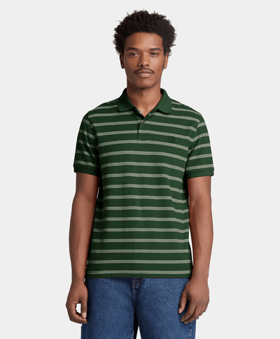 Polo de Manga Corta a Rayas Millers River para Hombre, Verde