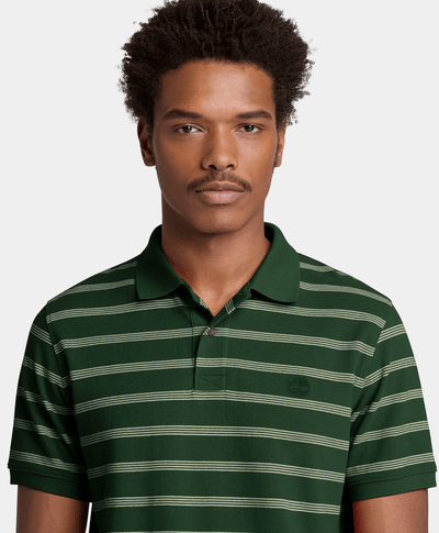 Polo de Manga Corta a Rayas Millers River para Hombre, Verde