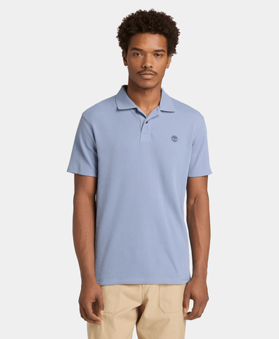 Polo de manga corta Wharf River Waffle para Hombre, Azul
