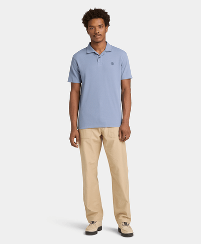 Polo de manga corta Wharf River Waffle para Hombre, Azul
