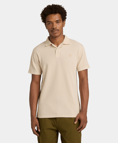 Polo de manga corta Wharf River Waffle para Hombre, Beige