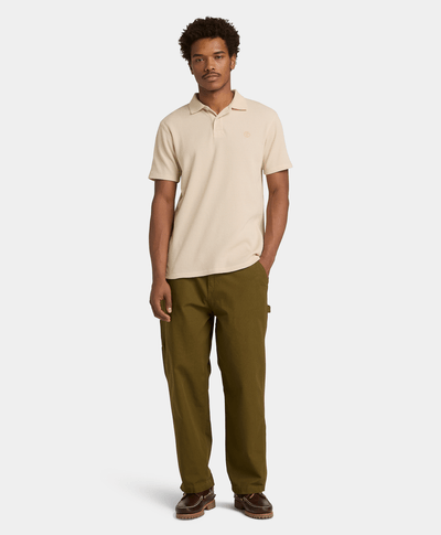 Polo de manga corta Wharf River Waffle para Hombre, Beige