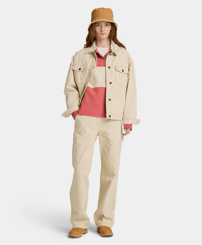 Chamarra Trucker de lona para Mujer, Beige