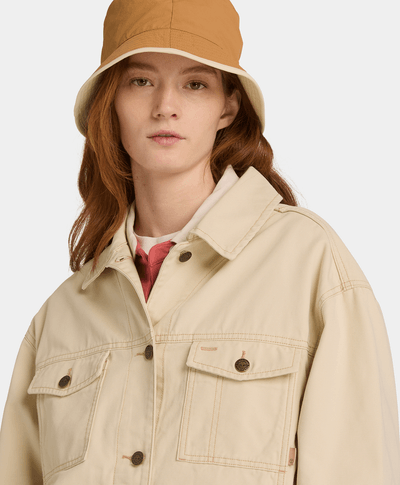 Chamarra Trucker de lona para Mujer, Beige