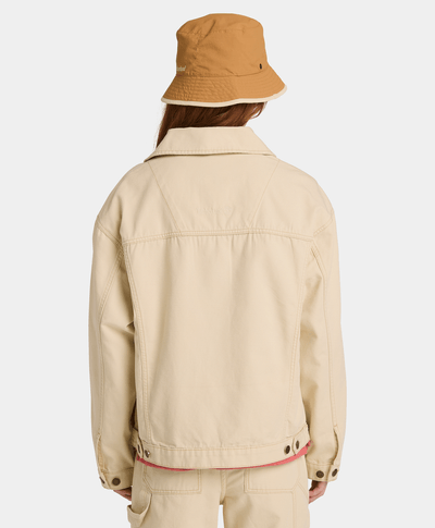 Chamarra Trucker de lona para Mujer, Beige