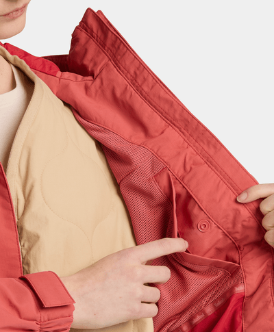 Chamarra Winnick Archive Impermeable para Mujer, Rojo