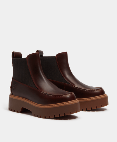 Botas Chelsea con plataforma Stone Street para Mujer, Vino