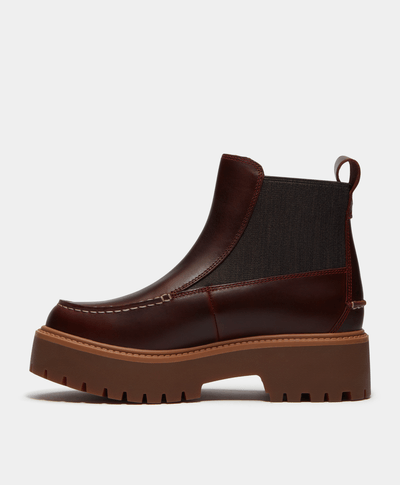 Botas Chelsea con plataforma Stone Street para Mujer, Vino