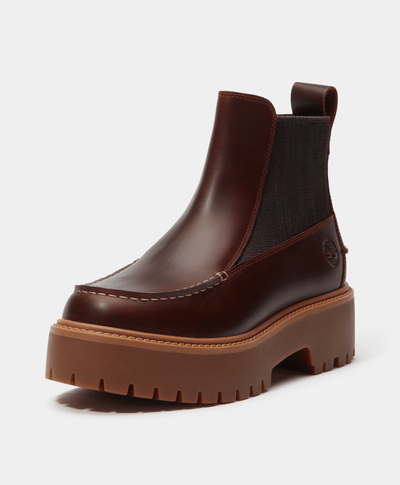 Botas Chelsea con plataforma Stone Street para Mujer, Vino