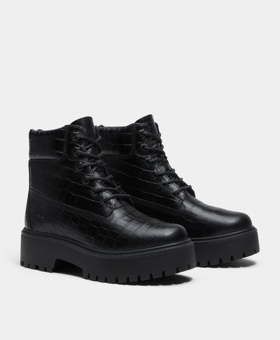 Botas con plataforma de 6 pulgadas Stone Street para Mujer, Negro