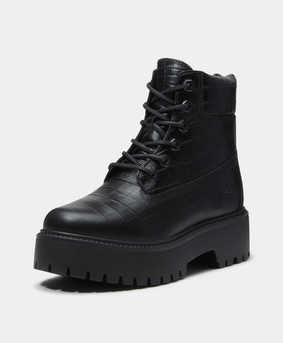 Botas con plataforma de 6 pulgadas Stone Street para Mujer, Negro