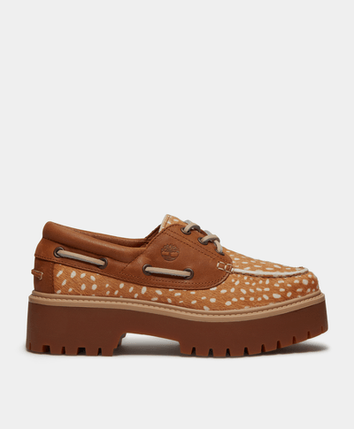 Zapatos náuticos con plataforma Stone Street para Mujer, Café