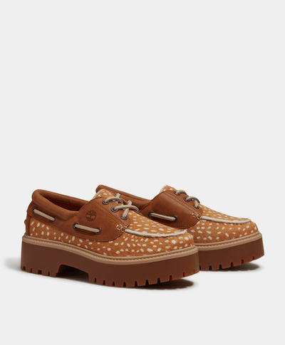 Zapatos náuticos con plataforma Stone Street para Mujer, Café