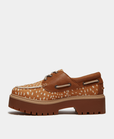 Zapatos náuticos con plataforma Stone Street para Mujer, Café