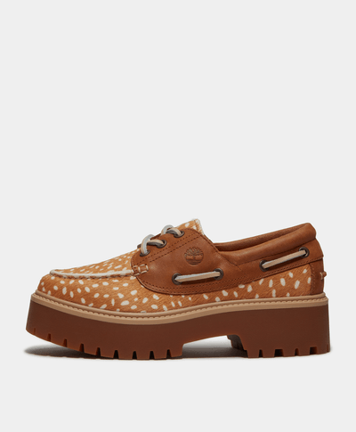 Zapatos náuticos con plataforma Stone Street para Mujer, Café