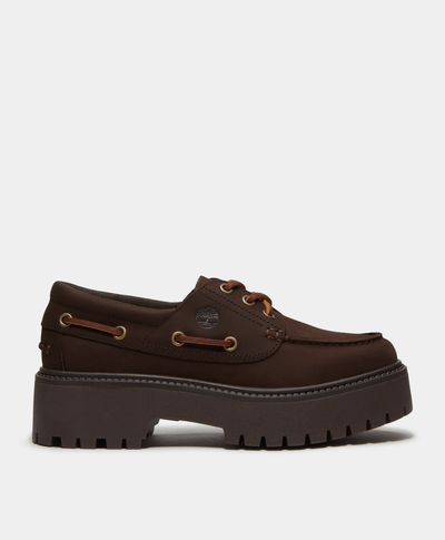 Zapatos náuticos con plataforma Stone Street para Mujer, Café