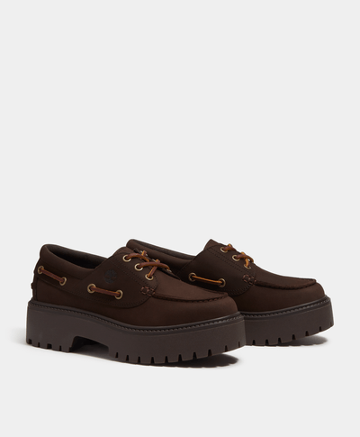 Zapatos náuticos con plataforma Stone Street para Mujer, Café
